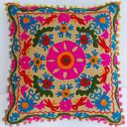 Suzani Cushion Cover Embroidered Pillow Case Sofa Decor